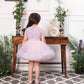 Stephanie pink sequin bodice with fluffy skirt