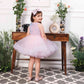 Stephanie pink sequin bodice with fluffy skirt