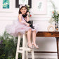 Stephanie pink sequin bodice with fluffy skirt