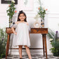 Dolly - A line organza white dress with black bow