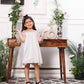 Dolly - A line organza white dress with black bow