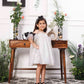 Dolly - A line organza white dress with black bow