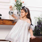 Dolly - A line organza white dress with black bow