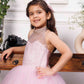 Pauline pink halter gown with big bow at the back