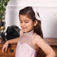 Pauline pink halter gown with big bow at the back