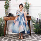 Margaret fluffy blue sequin panel dress