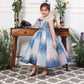 Margaret fluffy blue sequin panel dress
