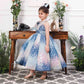 Margaret fluffy blue sequin panel dress
