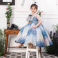 Margaret fluffy blue sequin panel dress