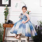 Margaret fluffy blue sequin panel dress