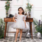 Phillipa white organza dress with hand embroidery of flower and butterflies detailing