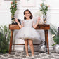 Phillipa white organza dress with hand embroidery of flower and butterflies detailing