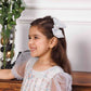 Phillipa white organza dress with hand embroidery of flower and butterflies detailing