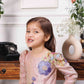 Zarita pink sequin mermaid dress with lavender fish tail skirt and flower detailing