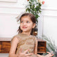 Charlotte fluffy champagne dress with hand embroidery on gathered bodice