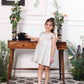 Emma white satin silk dress with bow in front