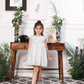 Emma white satin silk dress with bow in front