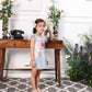 Cindrella A line satin silk dress with princess and carraige detailing