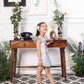 Cindrella A line satin silk dress with princess and carraige detailing
