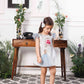 Cindrella A line satin silk dress with princess and carraige detailing