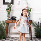 Cindrella A line satin silk dress with princess and carraige detailing
