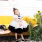 Risa the magical ruffled dress in black and white