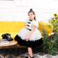 Risa the magical ruffled dress in black and white