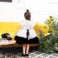 Risa the magical ruffled dress in black and white