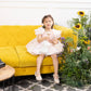 Caroline sequin panel dress with flowers detailing