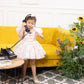 Caroline sequin panel dress with flowers detailing