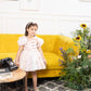 Caroline sequin panel dress with flowers detailing
