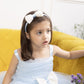 Mia blue fluffy skirt and gathered bodice with pearls and flowers detailing