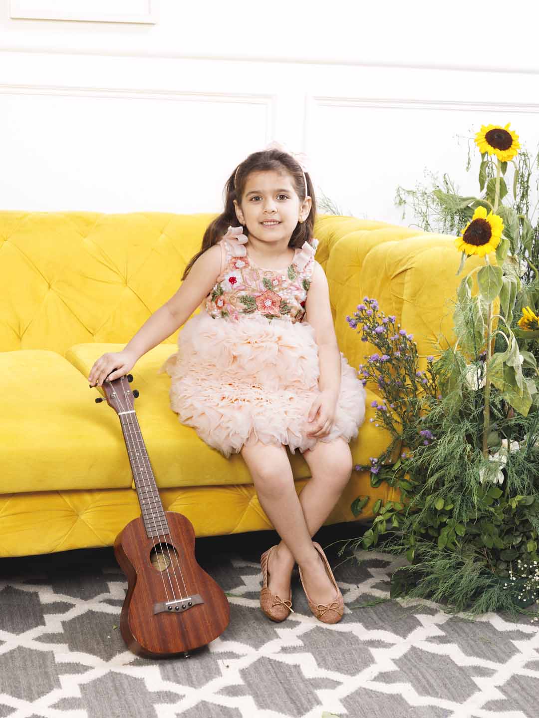 Monica 2.0 ruffled fluffy peach dress
