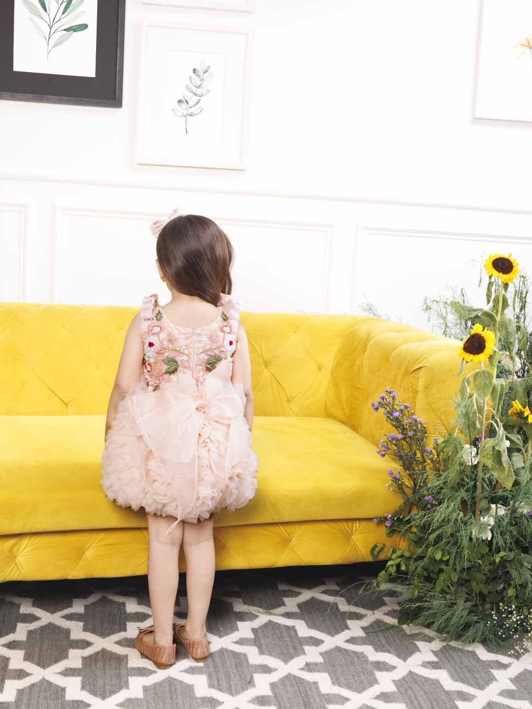 Monica 2.0 ruffled fluffy peach dress