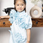 Mulan blue satin A line dress