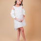 Pearl White Embellished Party Dress