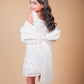 Pearl White Embellished Party Dress
