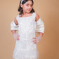 Pearl White Embellished Party Dress