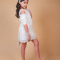 Pearl White Embellished Party Dress