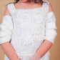 Pearl White Embellished Party Dress