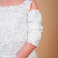 Pearl White Embellished Party Dress