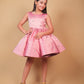 Pink Crystal Embellished Satin Party Dress