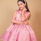Pink Crystal Embellished Satin Party Dress