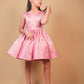 Pink Crystal Embellished Satin Party Dress
