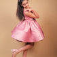 Pink Crystal Embellished Satin Party Dress