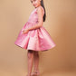 Pink Crystal Embellished Satin Party Dress