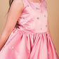 Pink Crystal Embellished Satin Party Dress