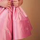 Pink Crystal Embellished Satin Party Dress