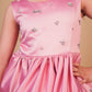 Pink Crystal Embellished Satin Party Dress