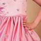 Pink Crystal Embellished Satin Party Dress